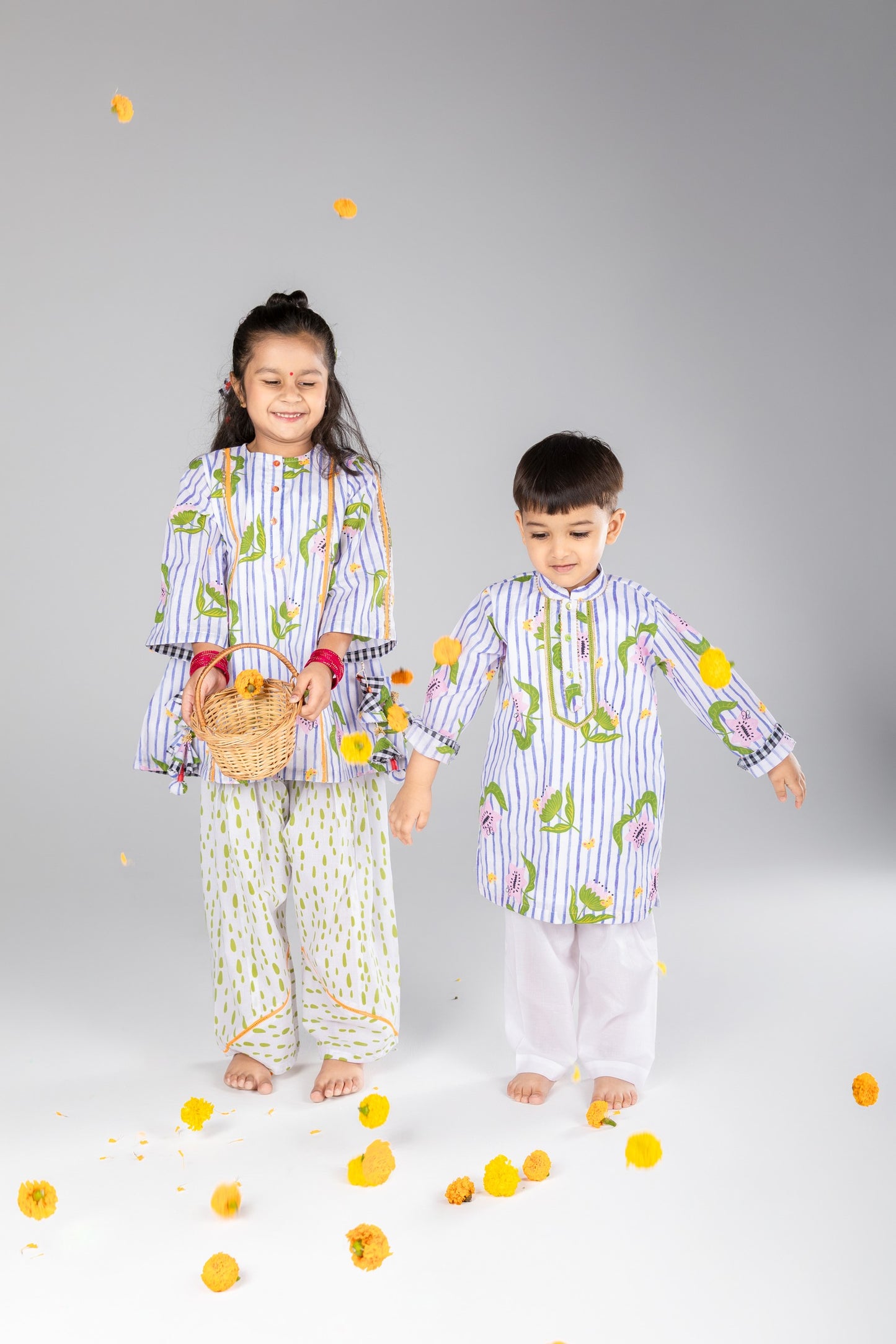 The Striped Garden Boys Cotton Kurta Set