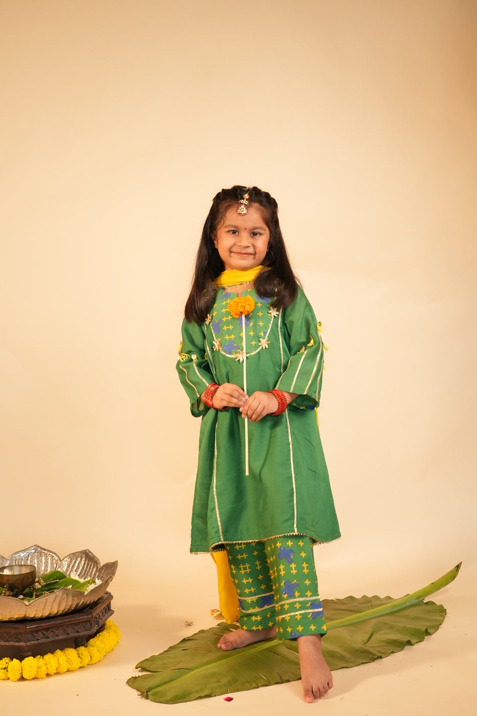 Hari Chandini – Neela Parinda (Girls Kurta Pants Dupatta Set)
