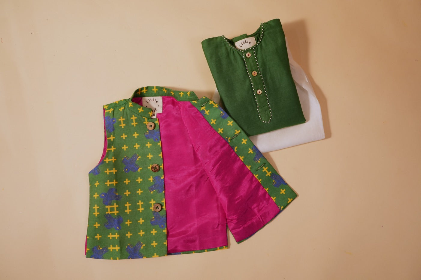 Neela Parinda Bandi & Kurta Set (Boys Bandi Set)