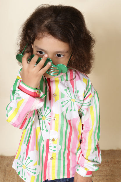 Boys Cotton Chinese Collar Shirt– Candy Blossom