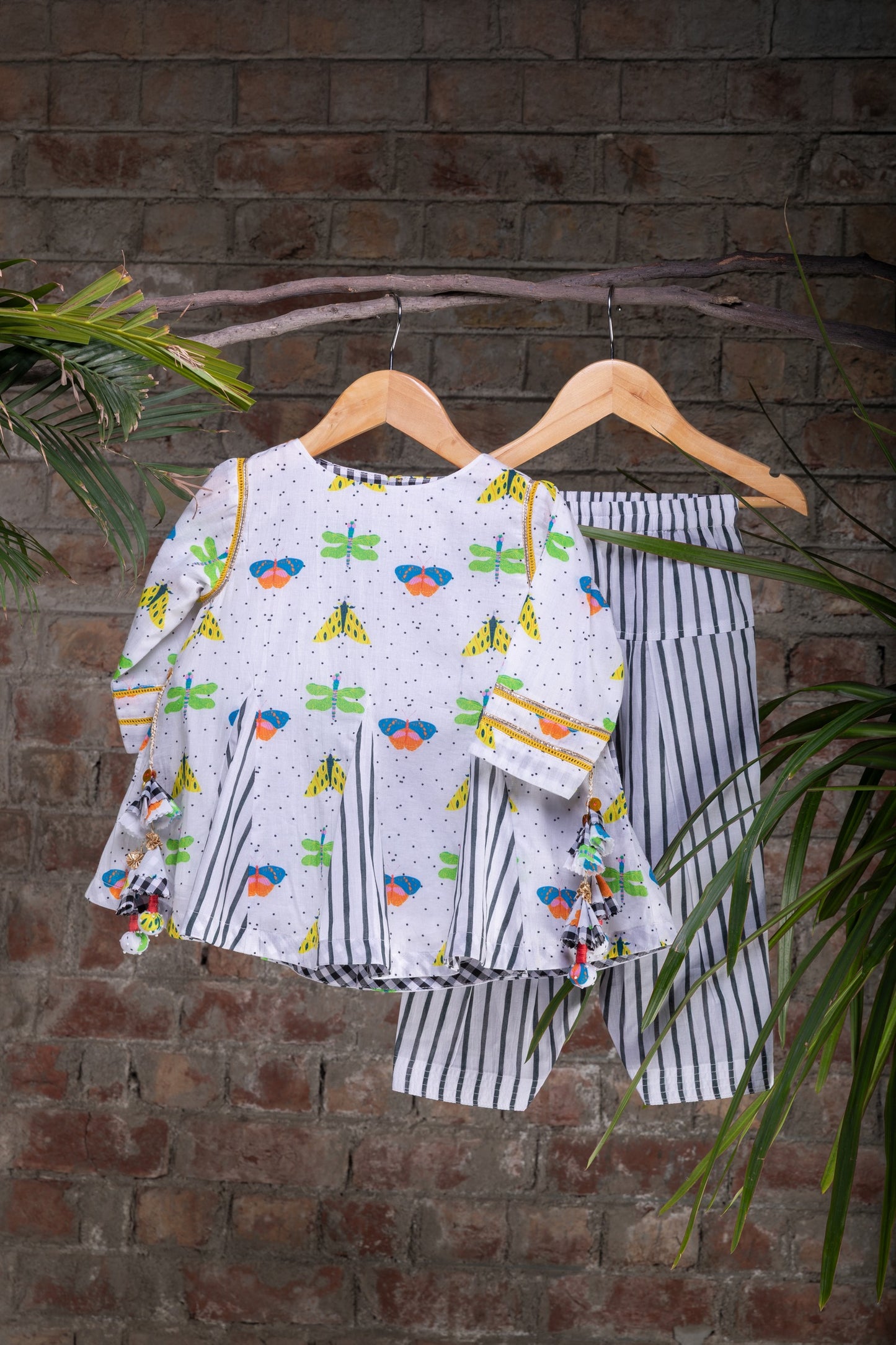 The Bugs & Flies Girls Cotton Kurta & Salwar Set
