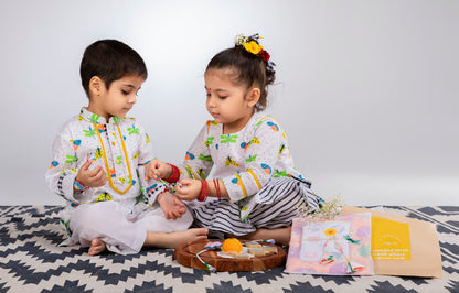 The Bugs & Flies Girls Cotton Kurta & Salwar Set