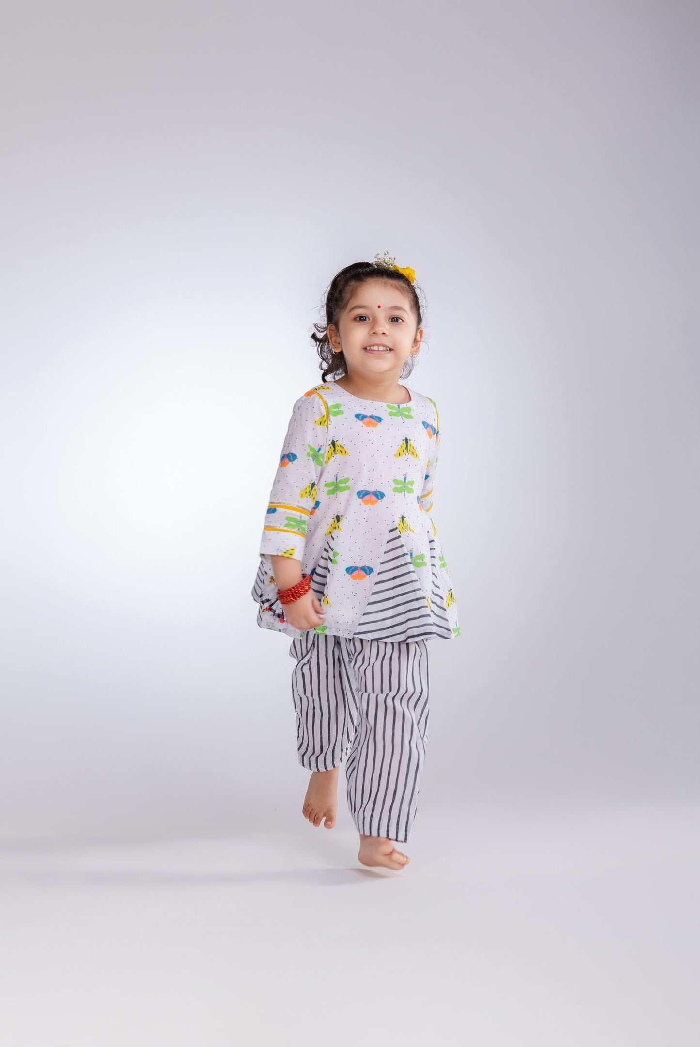 The Bugs & Flies Girls Cotton Kurta & Salwar Set