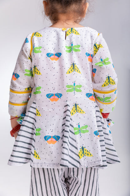 The Bugs & Flies Girls Cotton Kurta & Salwar Set