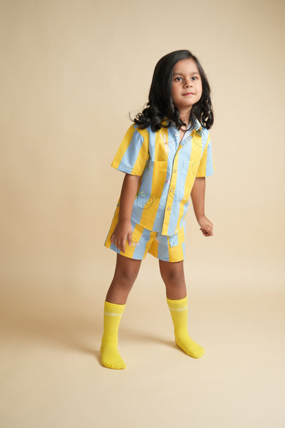 Unisex Cotton Co-ord Set for Kids – Stripes and Dragonflies