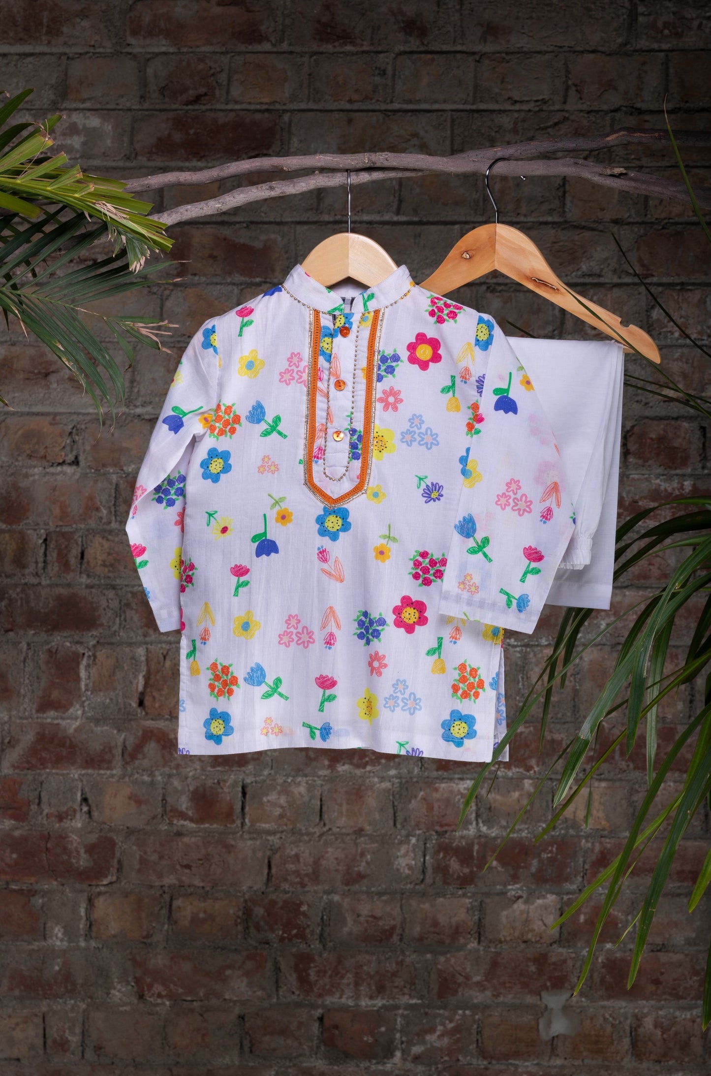 The Ditsy Floral Boys Cotton Kurta Set