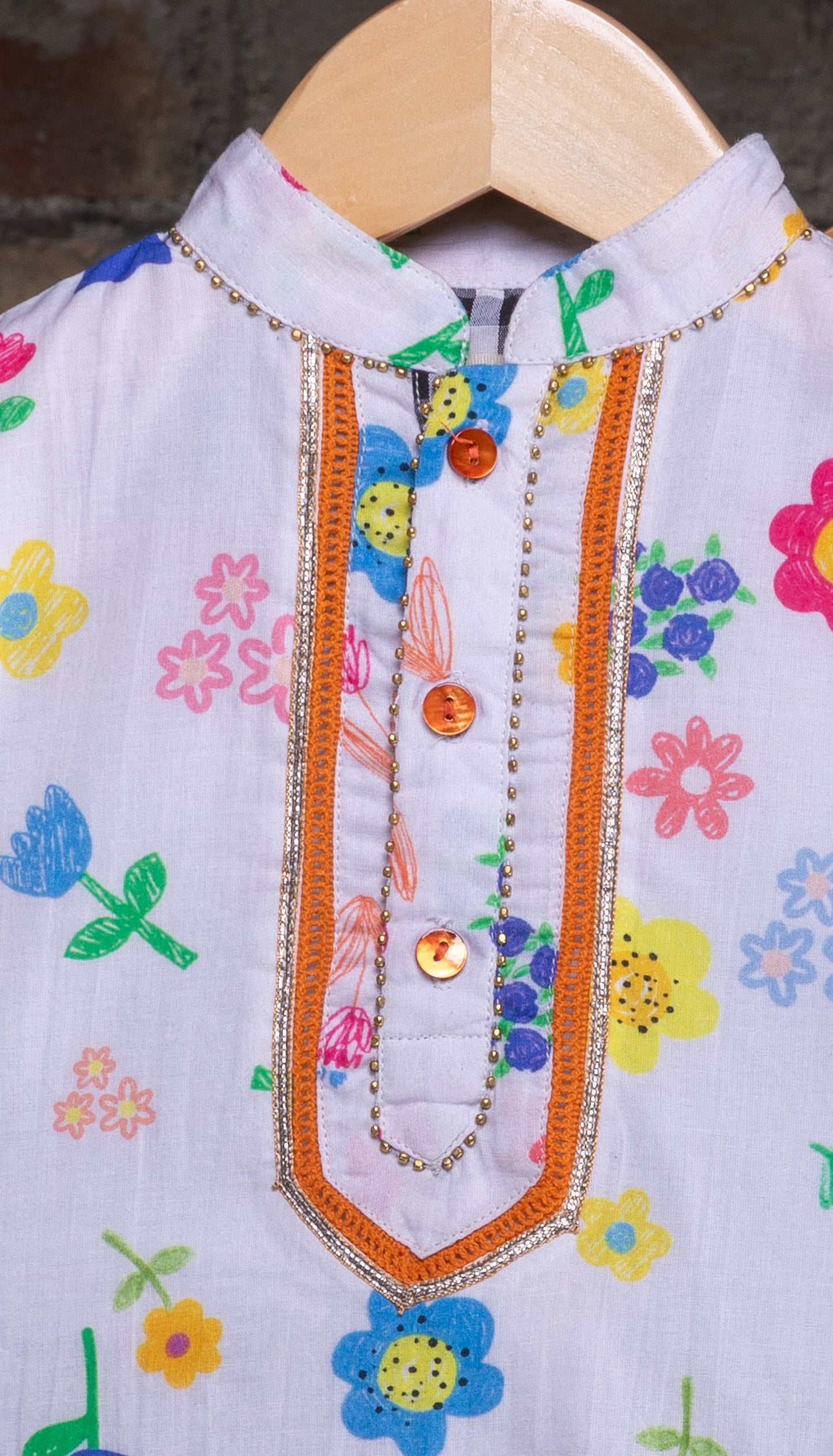 The Ditsy Floral Boys Cotton Kurta Set