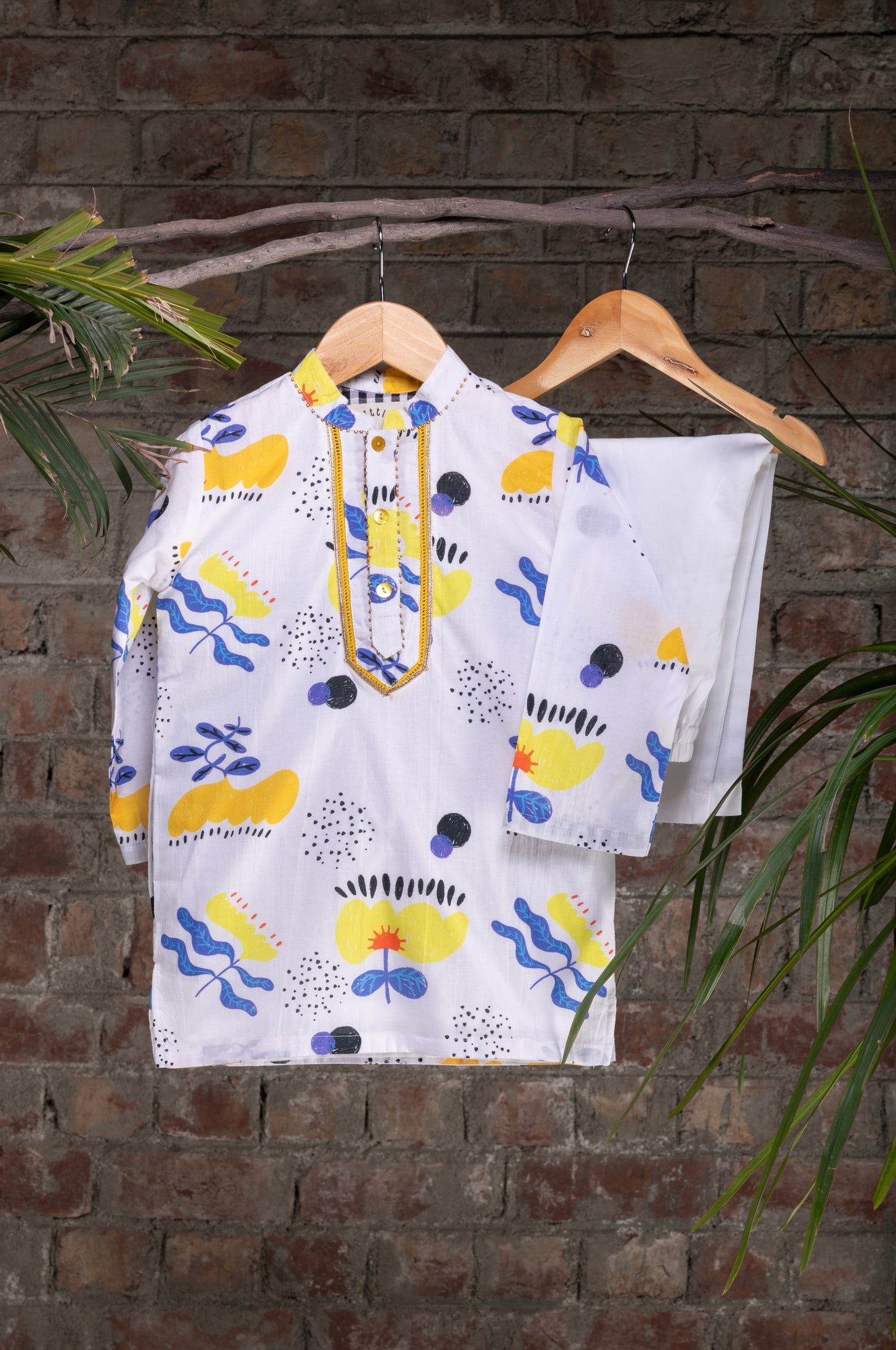The Doodle Garden Boys Cotton Kurta Set