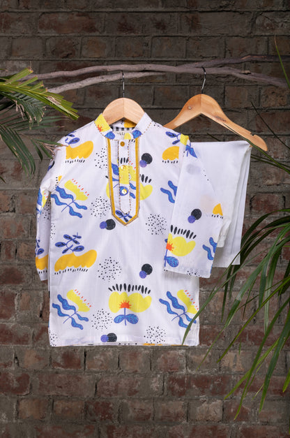 The Doodle Garden Boys Cotton Kurta Set