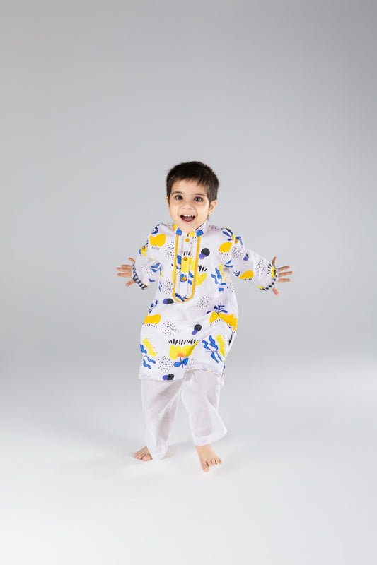 The Doodle Garden Boys Cotton Kurta Set