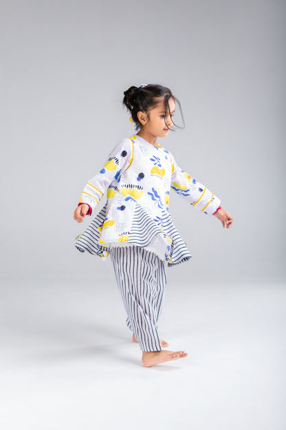 The Doodle Garden Girls Cotton Kurta & Salwar Set