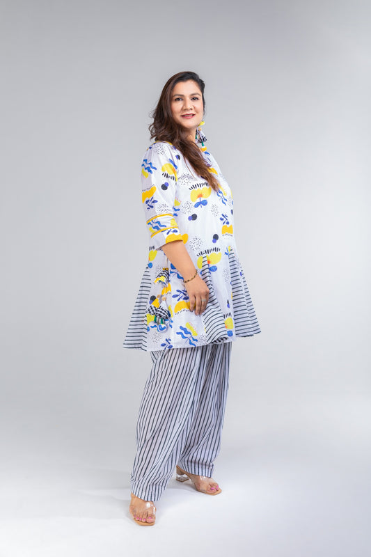 The Doodle Garden Cotton Kurta & & Salwar Set