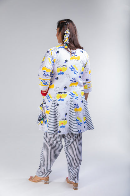 The Doodle Garden Cotton Kurta & & Salwar Set