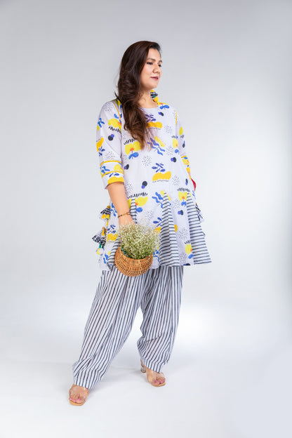 The Doodle Garden Cotton Kurta & & Salwar Set