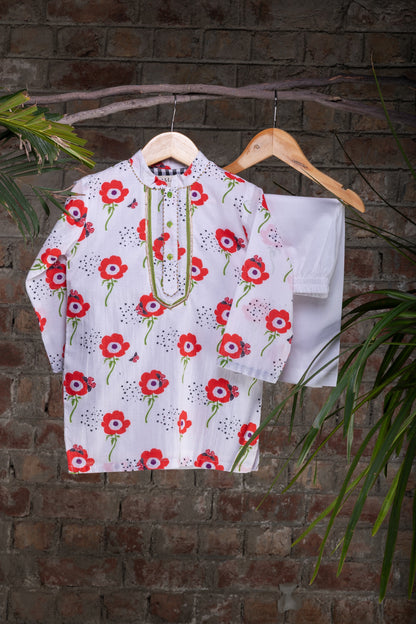 The Red Anemone Boys Cotton Kurta Set
