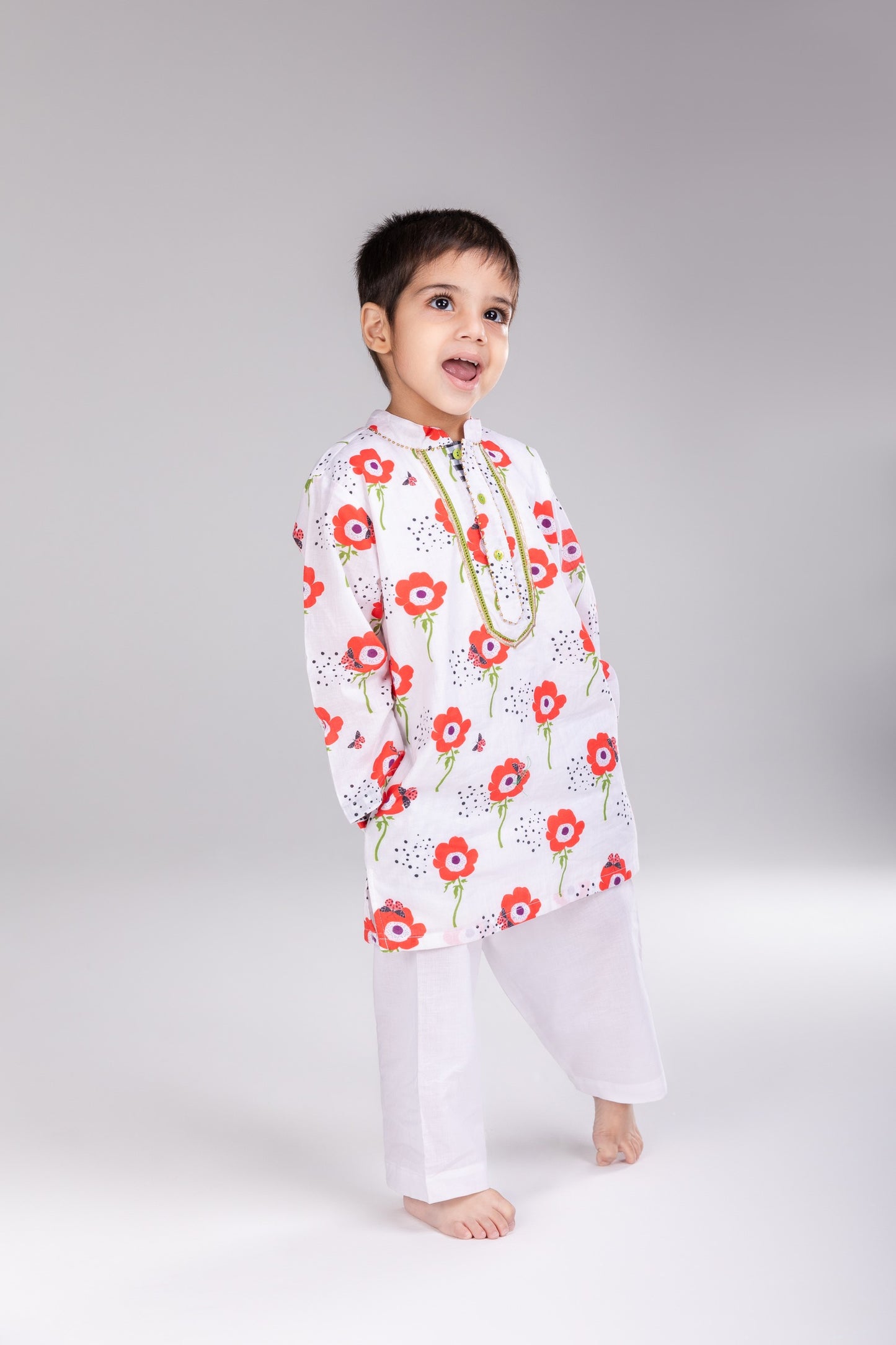 The Red Anemone Boys Cotton Kurta Set