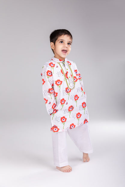 The Red Anemone Boys Cotton Kurta Set