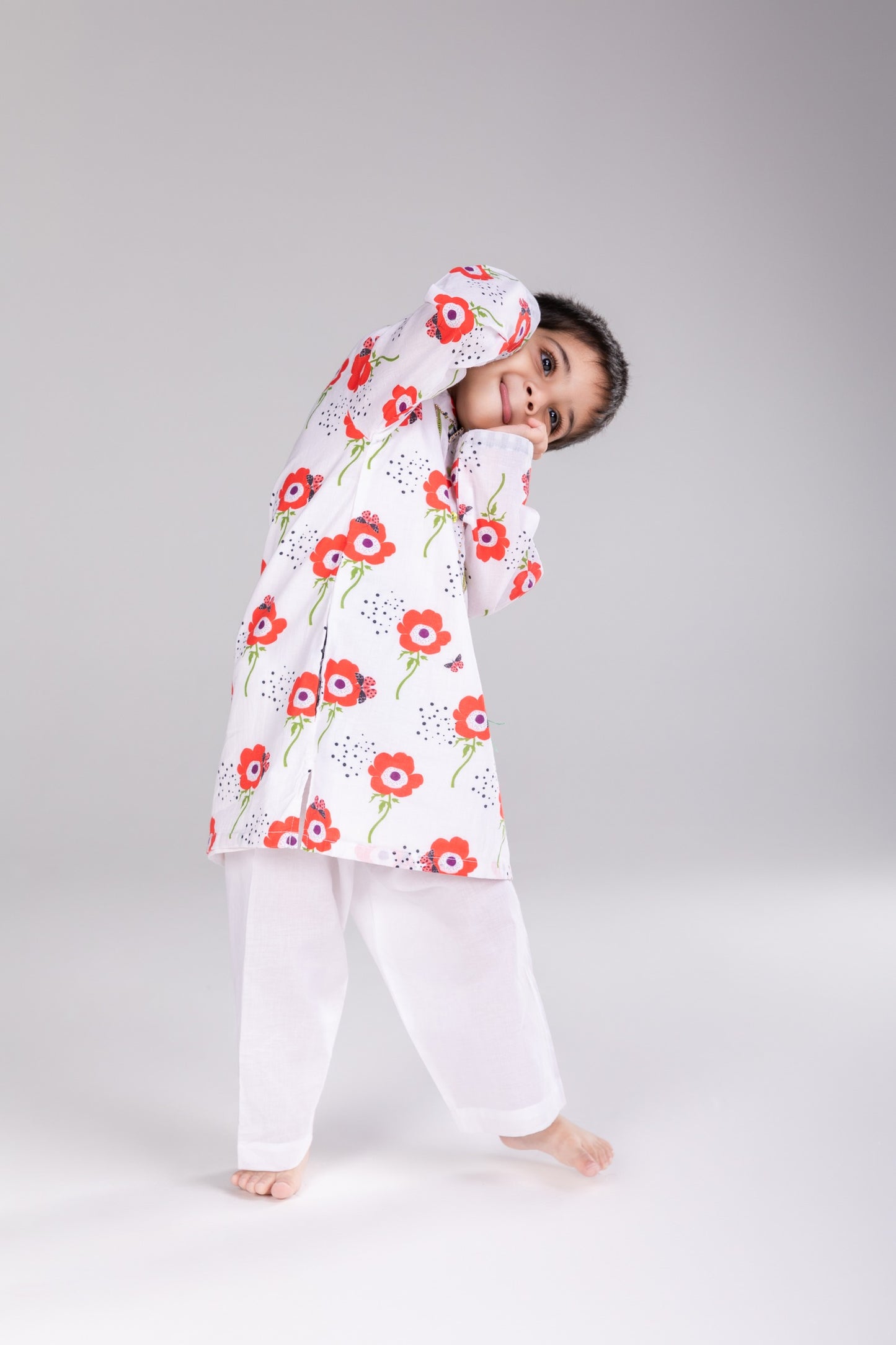 The Red Anemone Boys Cotton Kurta Set