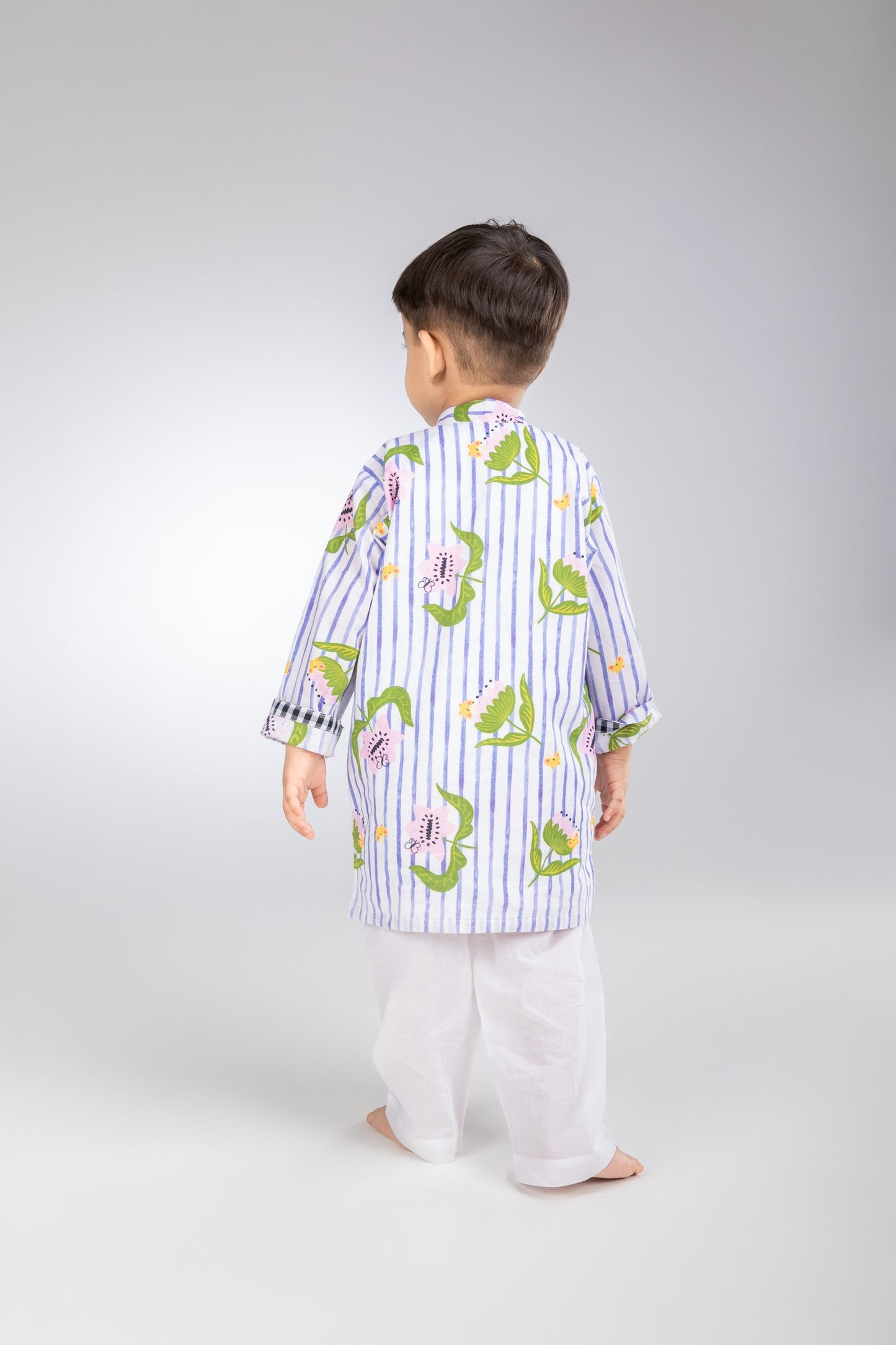 The Striped Garden Boys Cotton Kurta Set