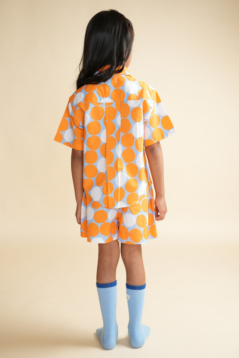 Unisex Cotton Co-ord Set for Kids – Orange Spot Dot